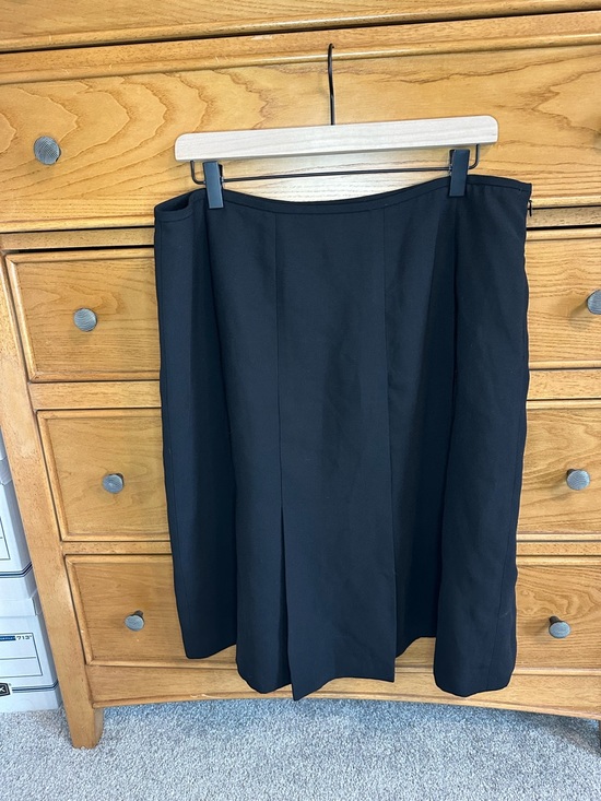 Black Pleated A-Line Womens Skirt Sz 18 Office Workwear Business Suit Separates - Picture 2 of 7